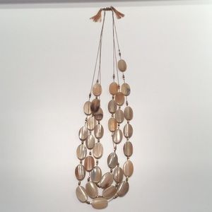 Gold Flat Beaded Necklace